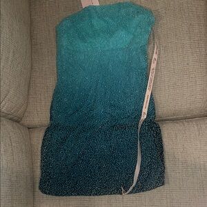 Strapless Ombre Blue Dress